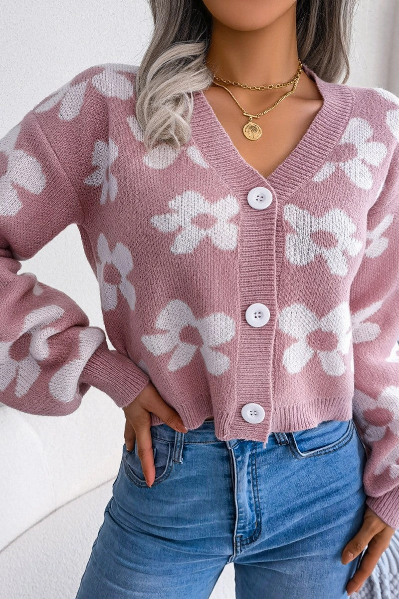 Relaxed Fit Shirt WOMEN FLOWER PRINTING COZY BUTTON UP CARDIGAN