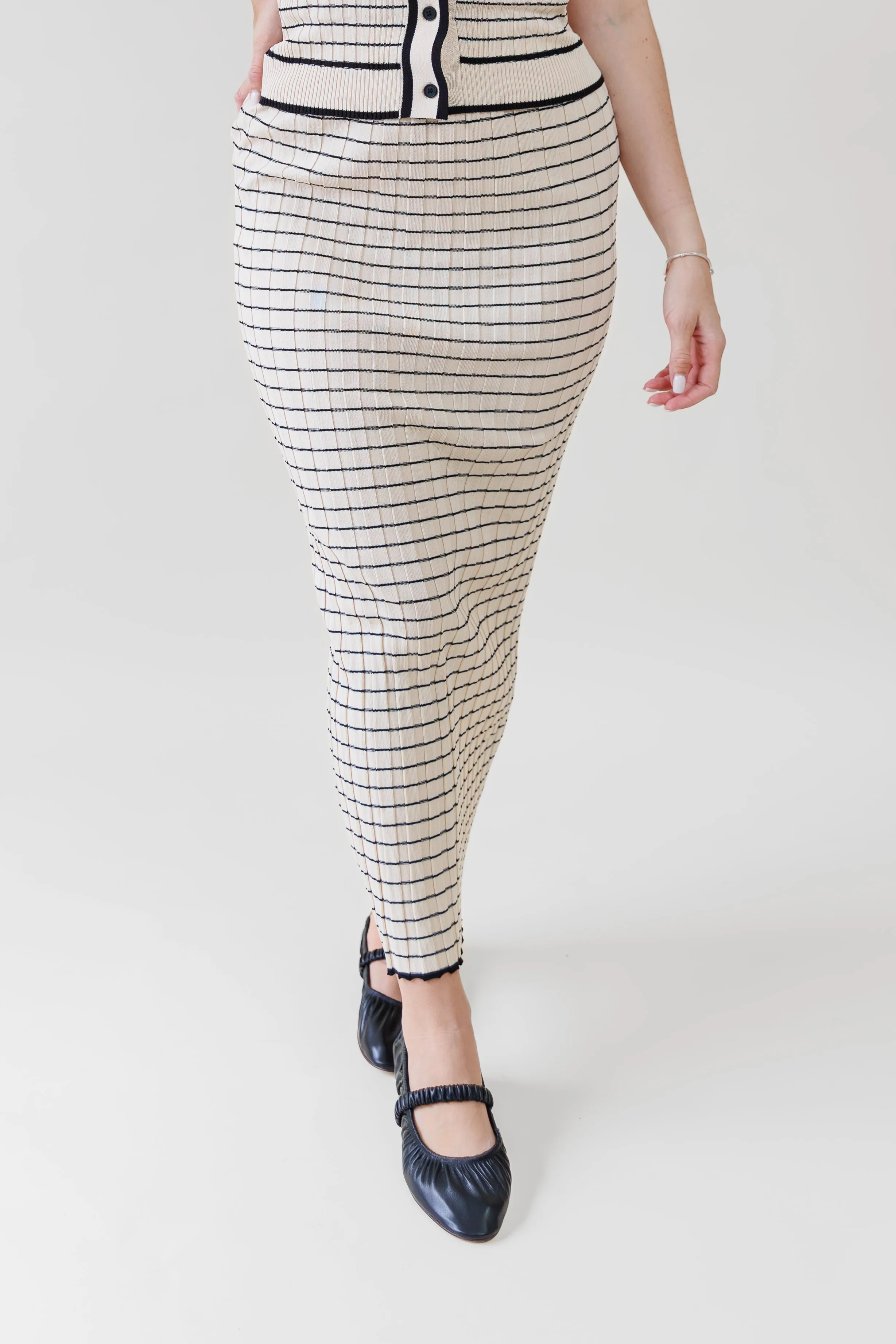 NOVA STRIPED SKIRT Wrap Front