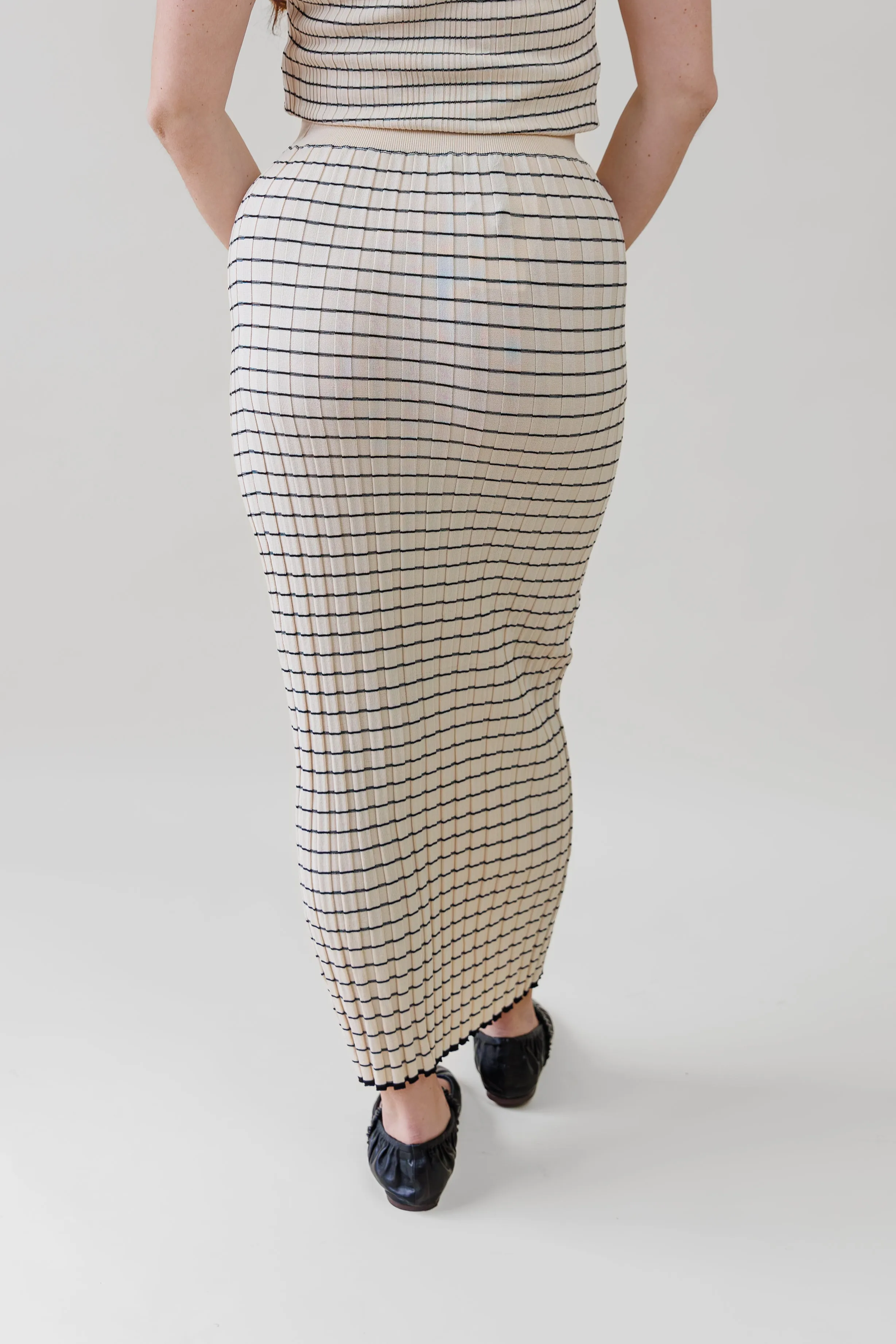 Aesthetic Look Fold Over Detail NOVA STRIPED SKIRT