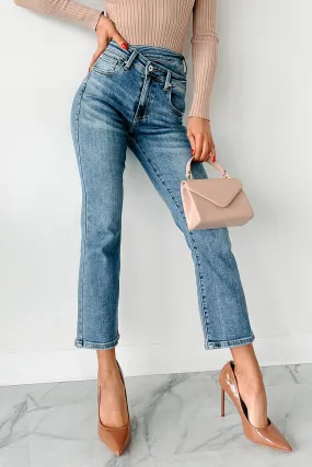 Novie High Rise Cross-Over Waist Special A Jeans (Medium Light) Lightweight Denim Night Out Daily Wear