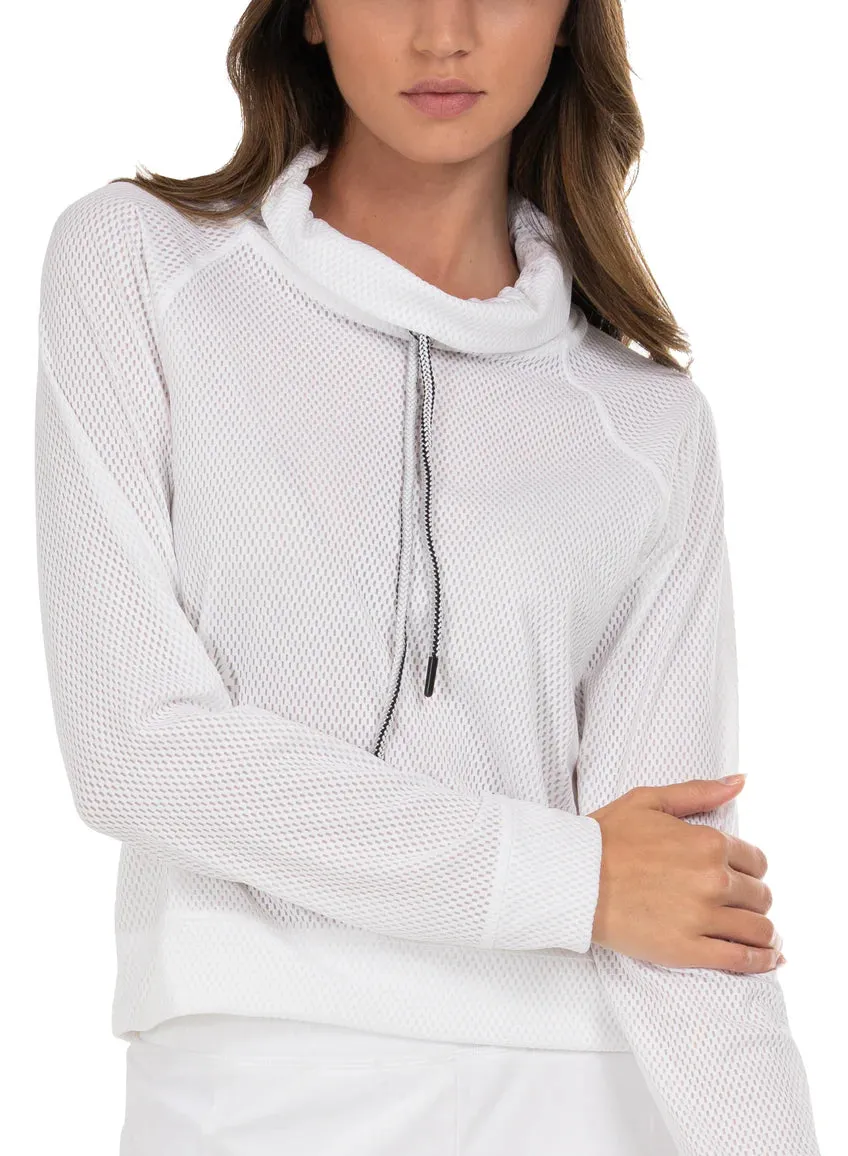 Bonded Seam Technology Recycled Polyester Fabric High Neck Pullover Long Sleeve