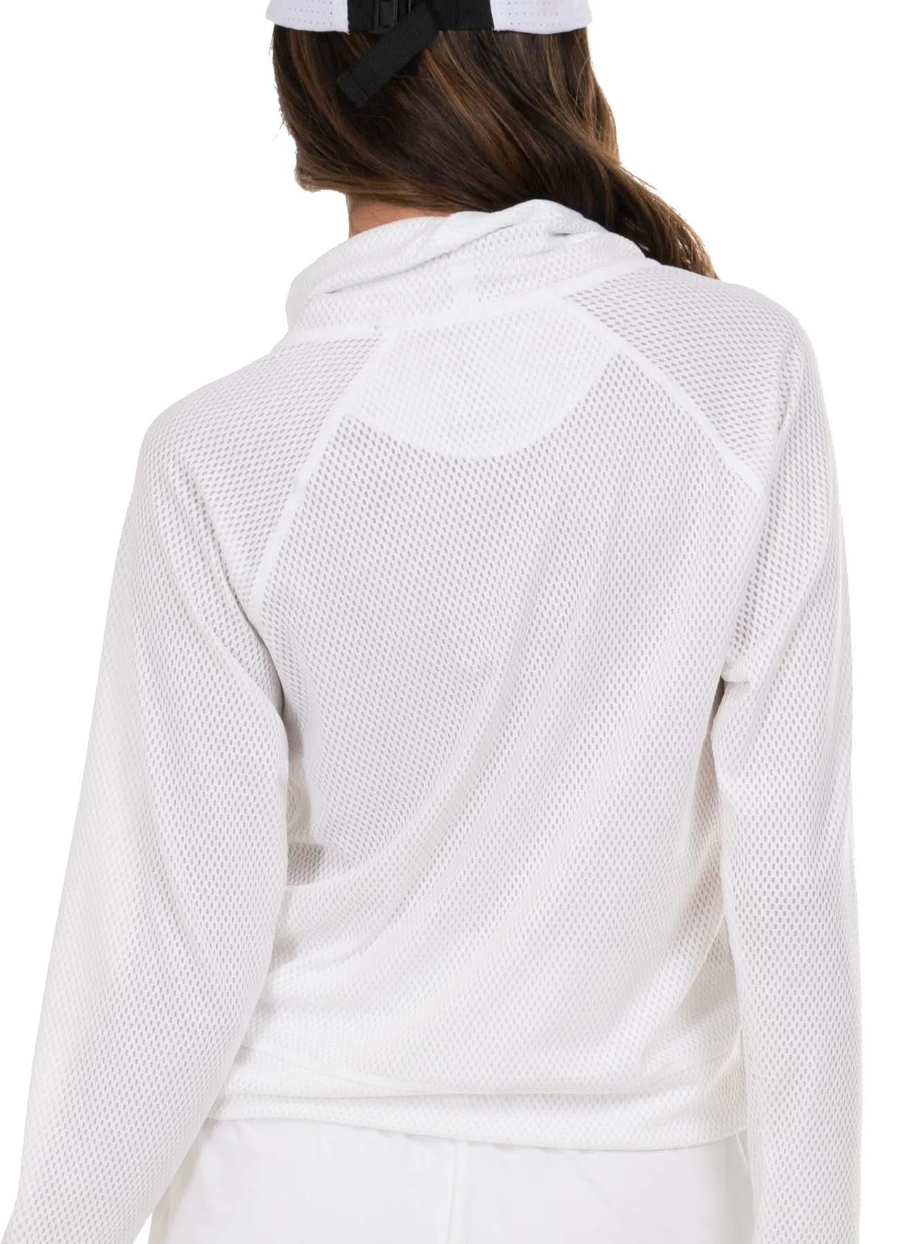 High Neck Pullover Long Sleeve MeshPanelIntegration