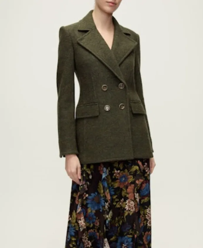 Dual Zipper System No Bulk Duran Wool Coat Cypress