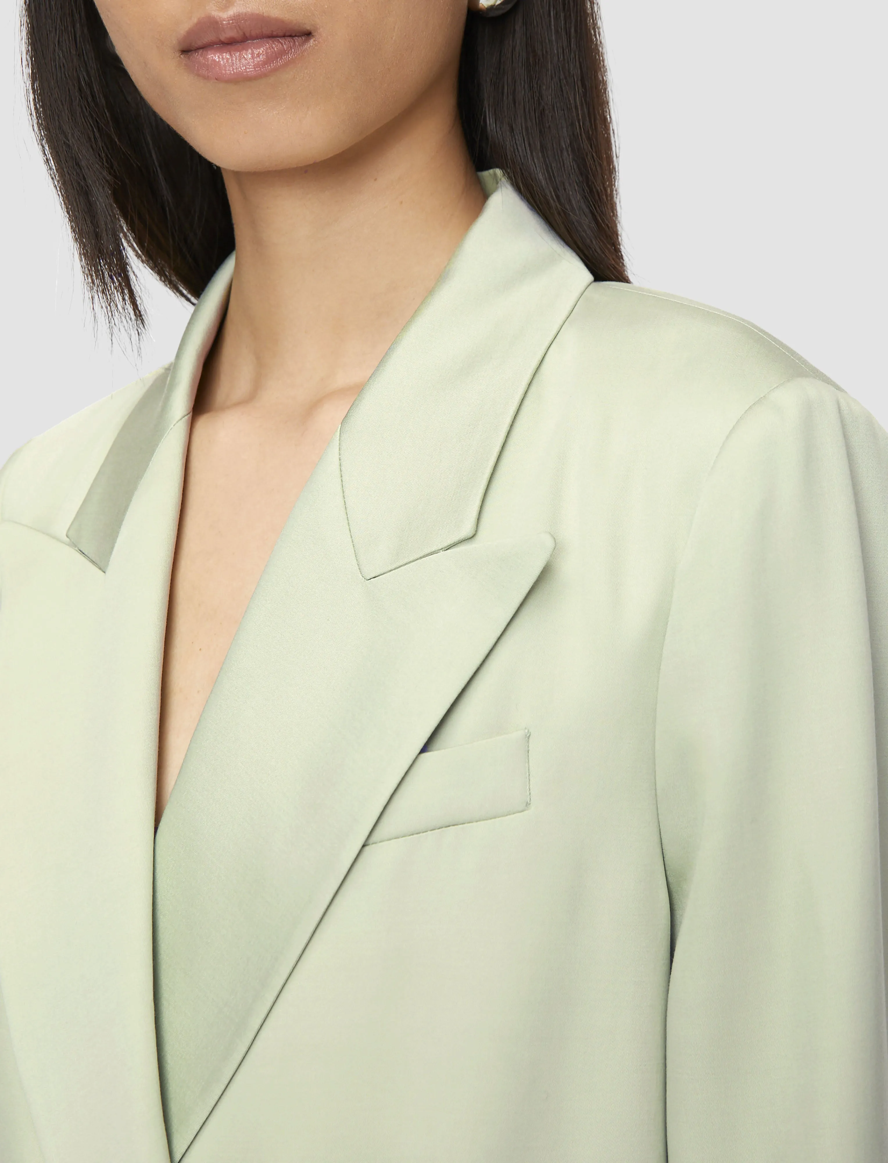 Jaden Soft Viscose Tailoring Jacket HighCollar Design Collarless