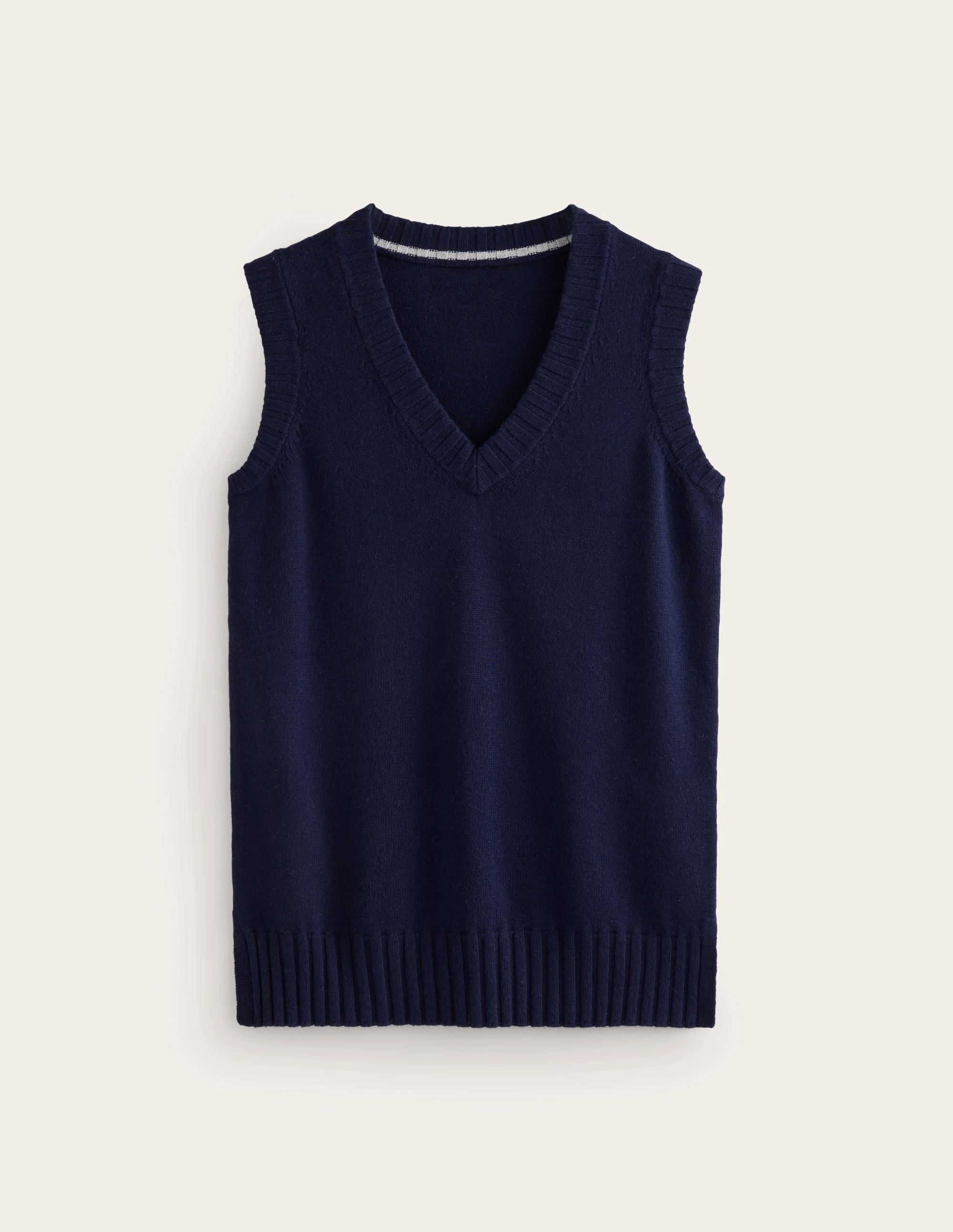 FadeResistant Color Longline V-Neck Tank-Navy