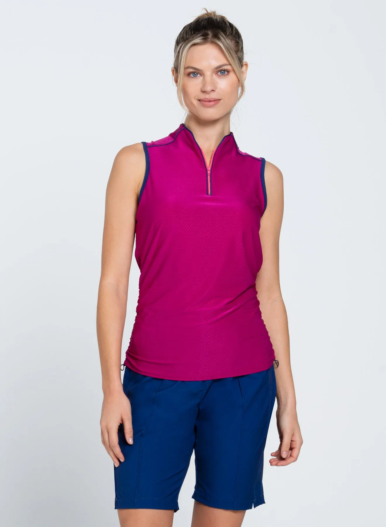 On Par Zip Tank sporty wear WideNeckOpening