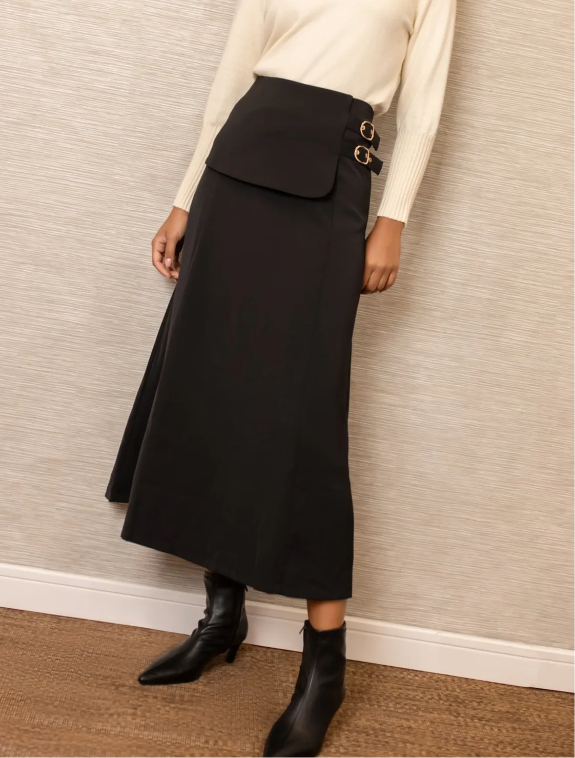 Casual Comfort Layers Avril Maxi Skirt | Black