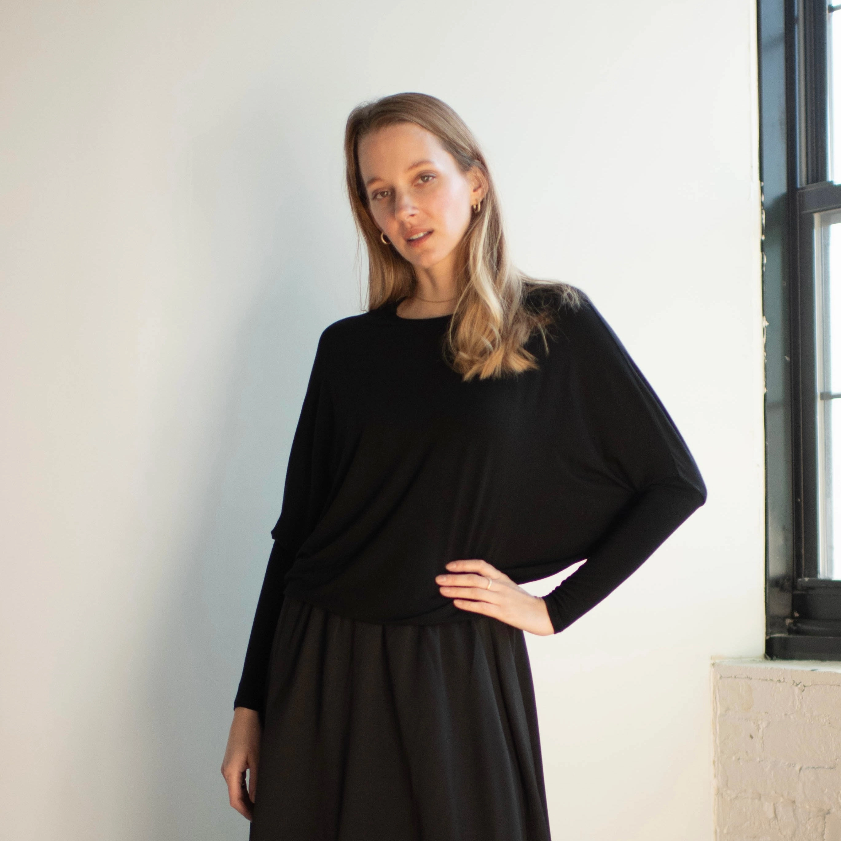 Dolman Tee | Black Flexible Material