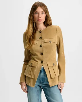 Hood Included Orrin Suede Jacket Desert Khaki