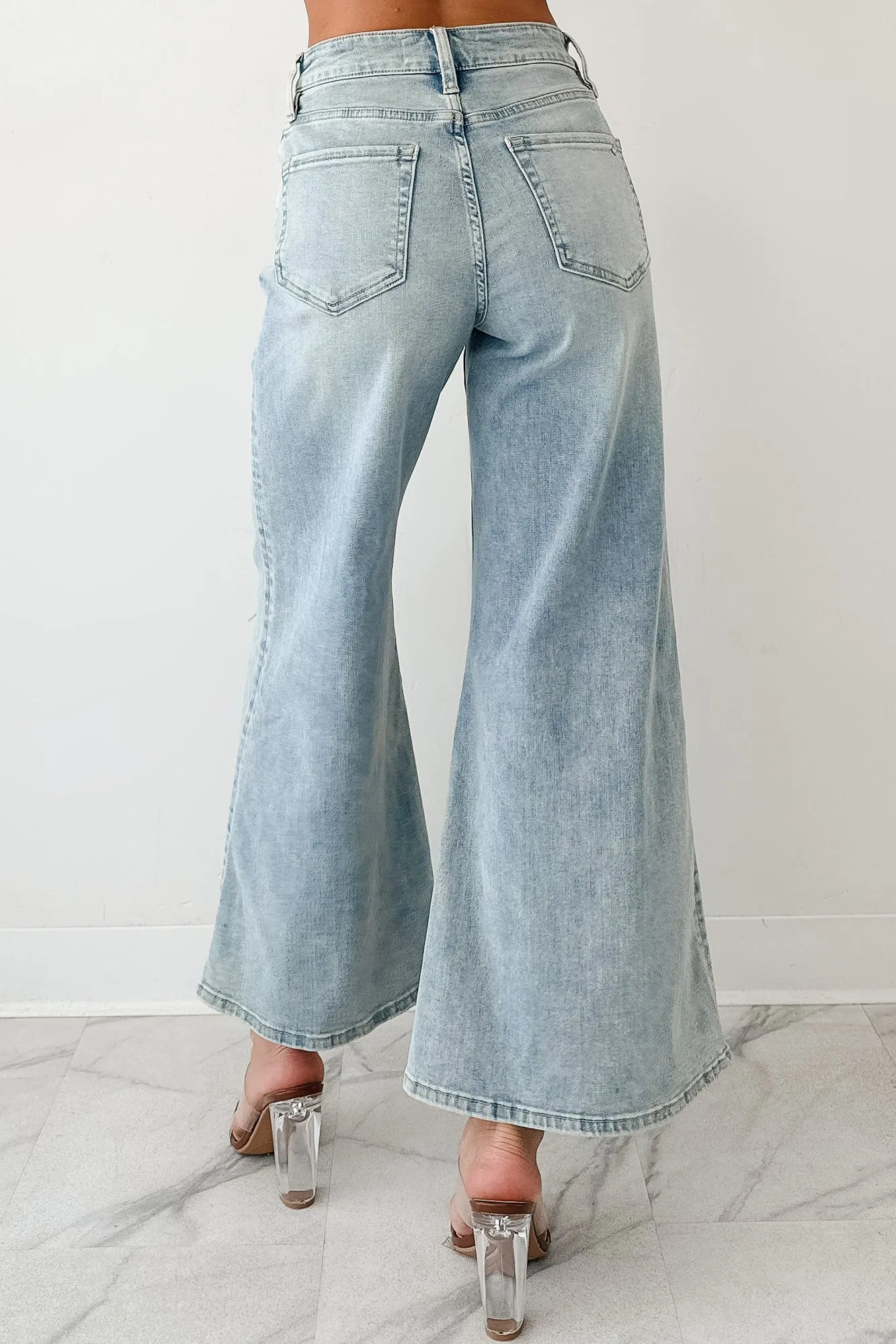Oscar High Rise Wide Leg Mica Jeans (Light Aqua) Weekend Warrior Festival Outfit Smooth Fashion Essential