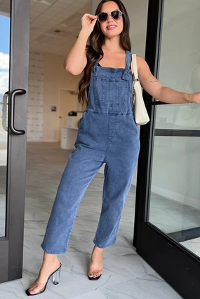 Osmond Knotted Strap Zenana Overalls (Blackberry) Simple Cut