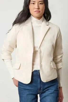 Padded Blazer Talc Softshell Fabric Technology