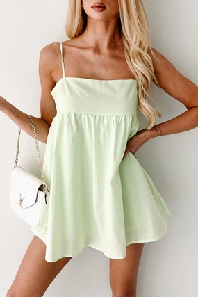 Eyes That Tease Babydoll Romper Dress (Lime) Profile Enhancer