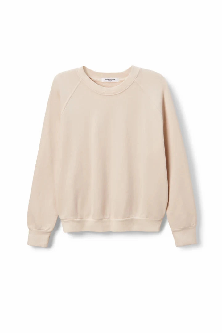 Palmer Beach Fleece Crew Neck Sweatshirt in Sugar Interlock Stitching