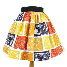Cuffed hem Papel Picado Fiestas Skirt #PS-P11