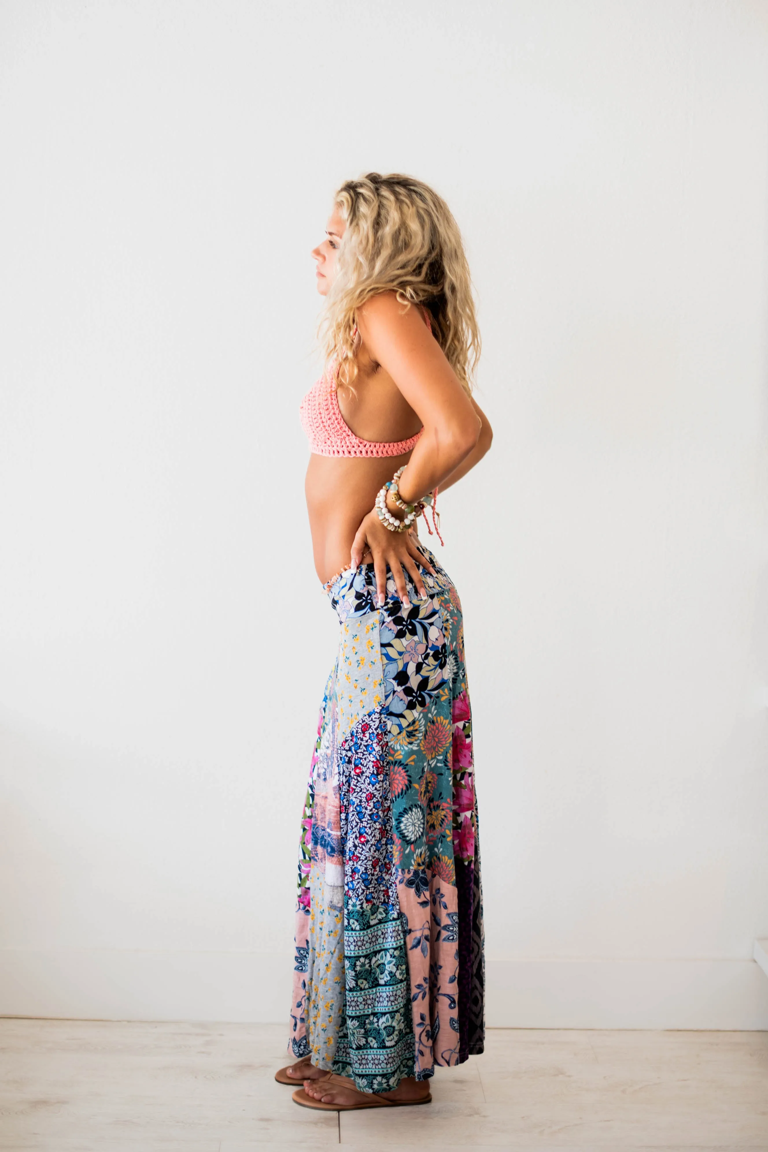 Cold Weather Wear No Ride Fit Patchwork Maxi skirt