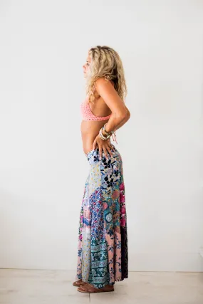 Cold Weather Wear No Ride Fit Patchwork Maxi skirt