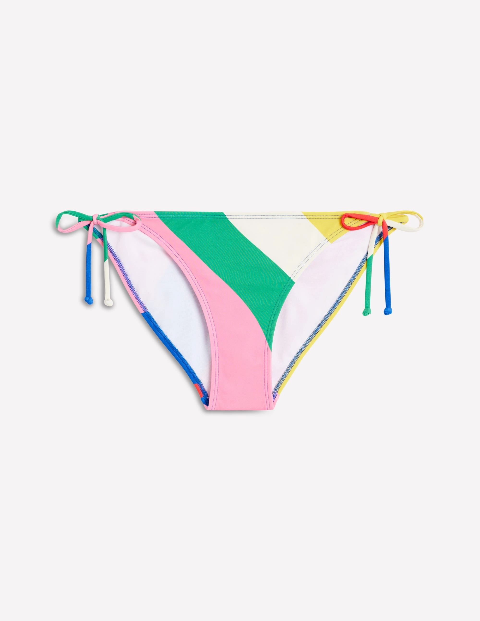 Symi String Bikini Bottoms-Multi, Rainbow Cascade Stretchable-Fabric Lightweight Compression Material