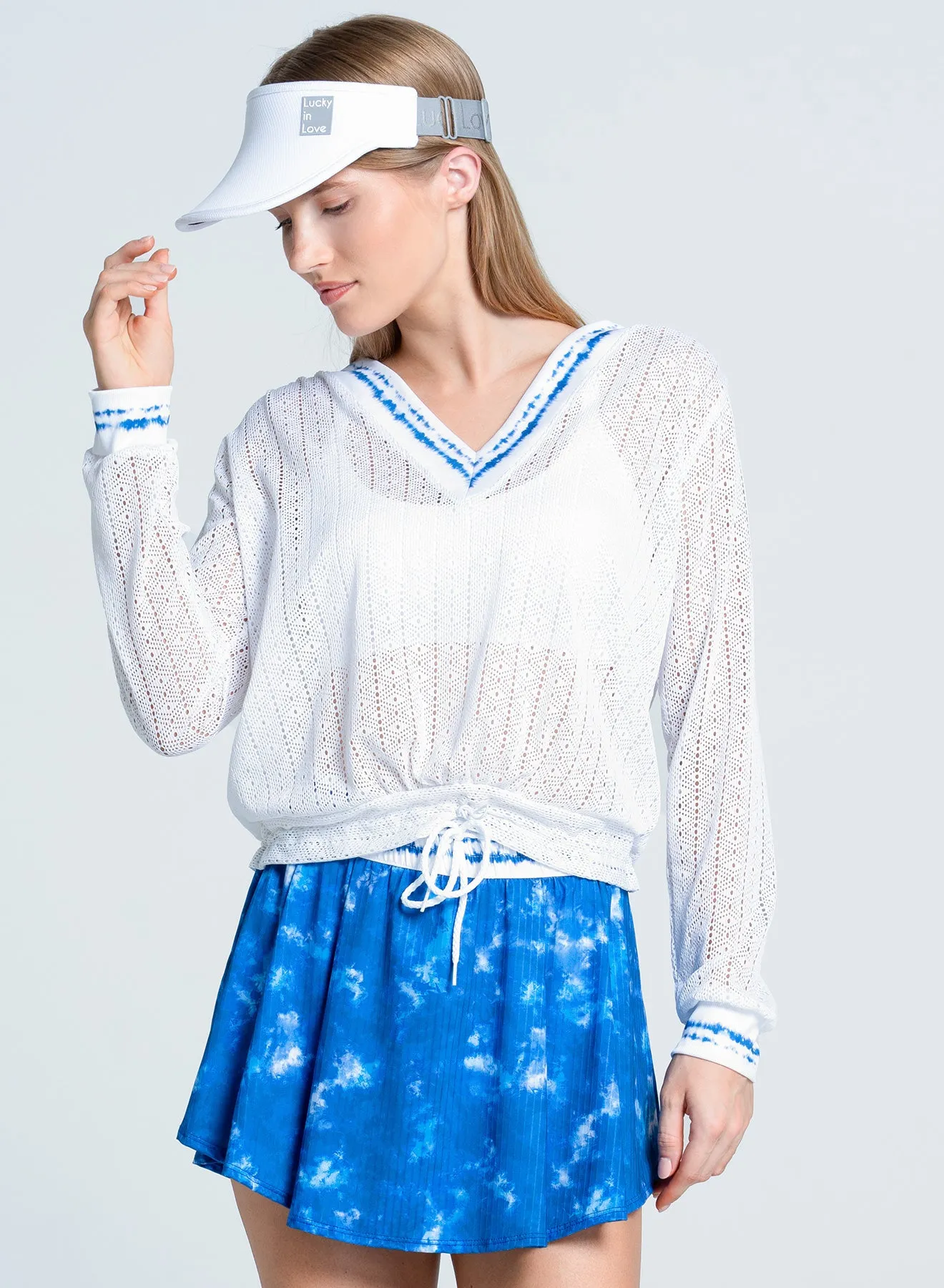 Relaxed Dress Shibori Stripe Lace Pullover