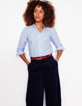 Phoebe Shirt-Blue, Ivory Stripe SeamlessDesign EcoCertified Textile