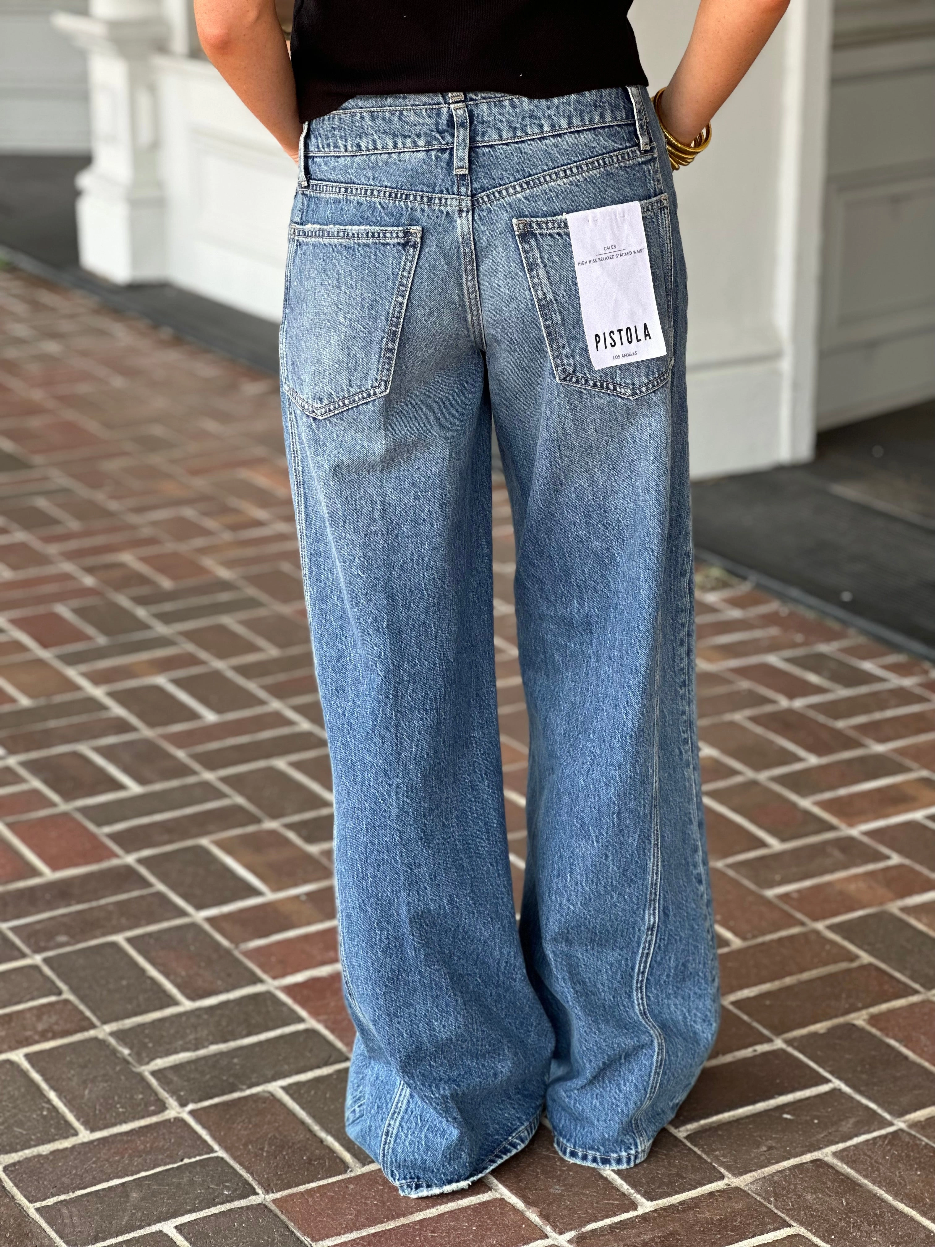 Classic Look Pistola Caleb High Rise Stacked Waist Jean in Echo