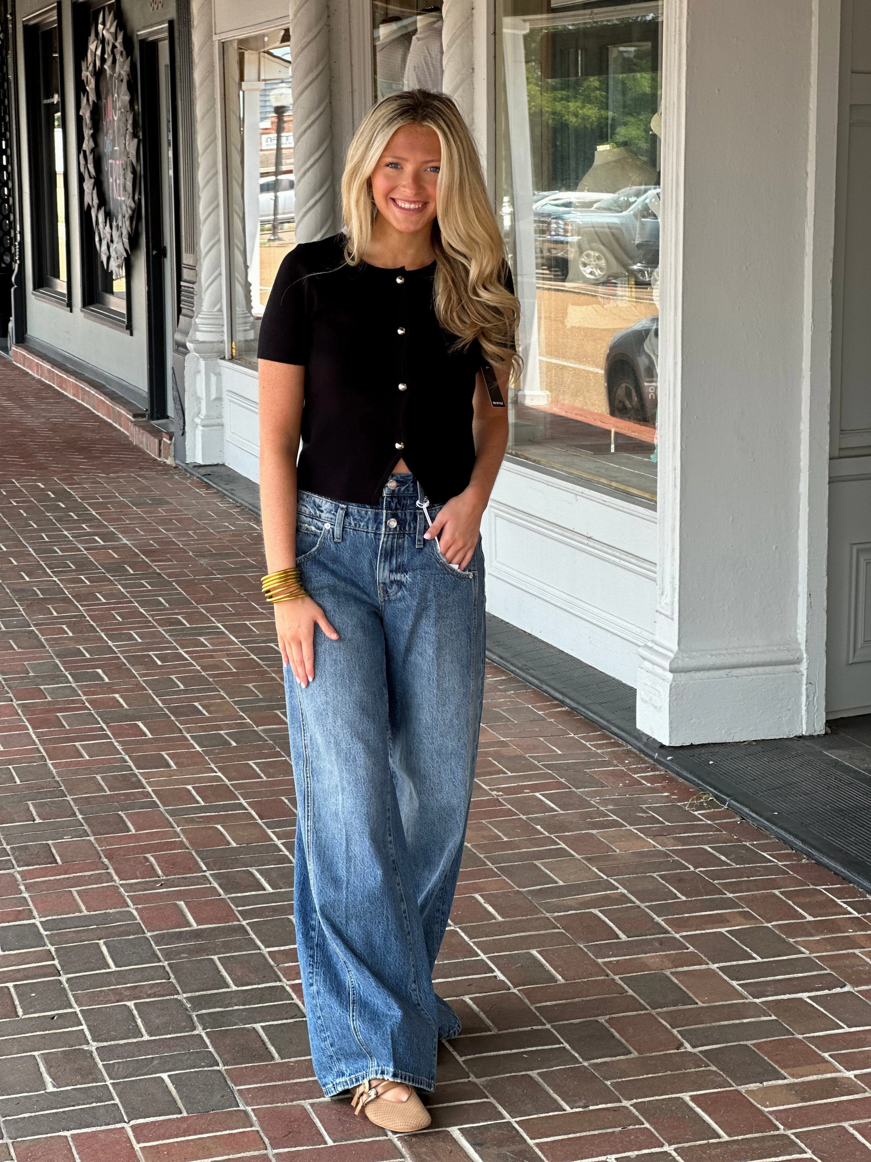 Pistola Caleb High Rise Stacked Waist Jean in Echo Family Style Gym Ready Daily Wear