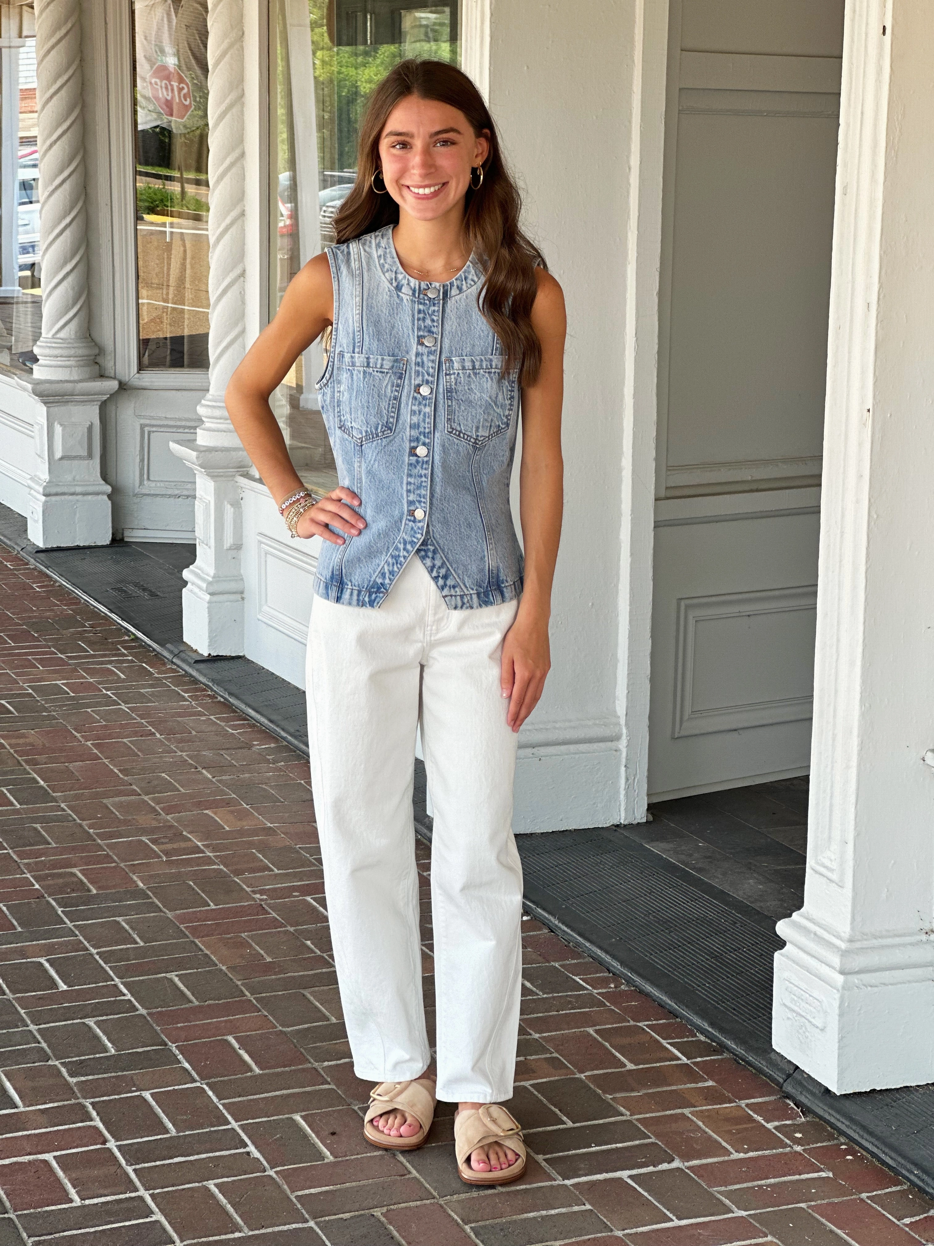 Pistola Gia Fitted Vest in Gaze Unisex Fashion Teen Outfit Elegant