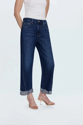 Pistola Kacey Mid Rise Cuffed Boyfriend Jean in Cultivate Heavyweight Denim