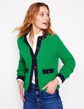 FrayResistant Edging Libby Knitted Jacket-Rich Emerald