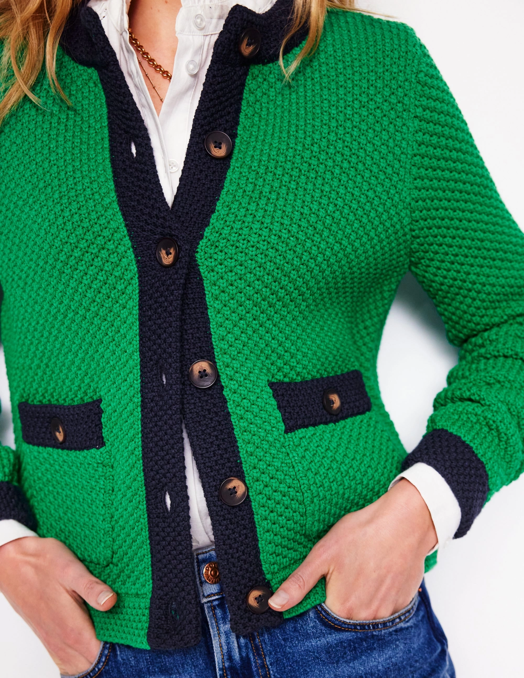 Circular Knit Libby Knitted Jacket-Rich Emerald