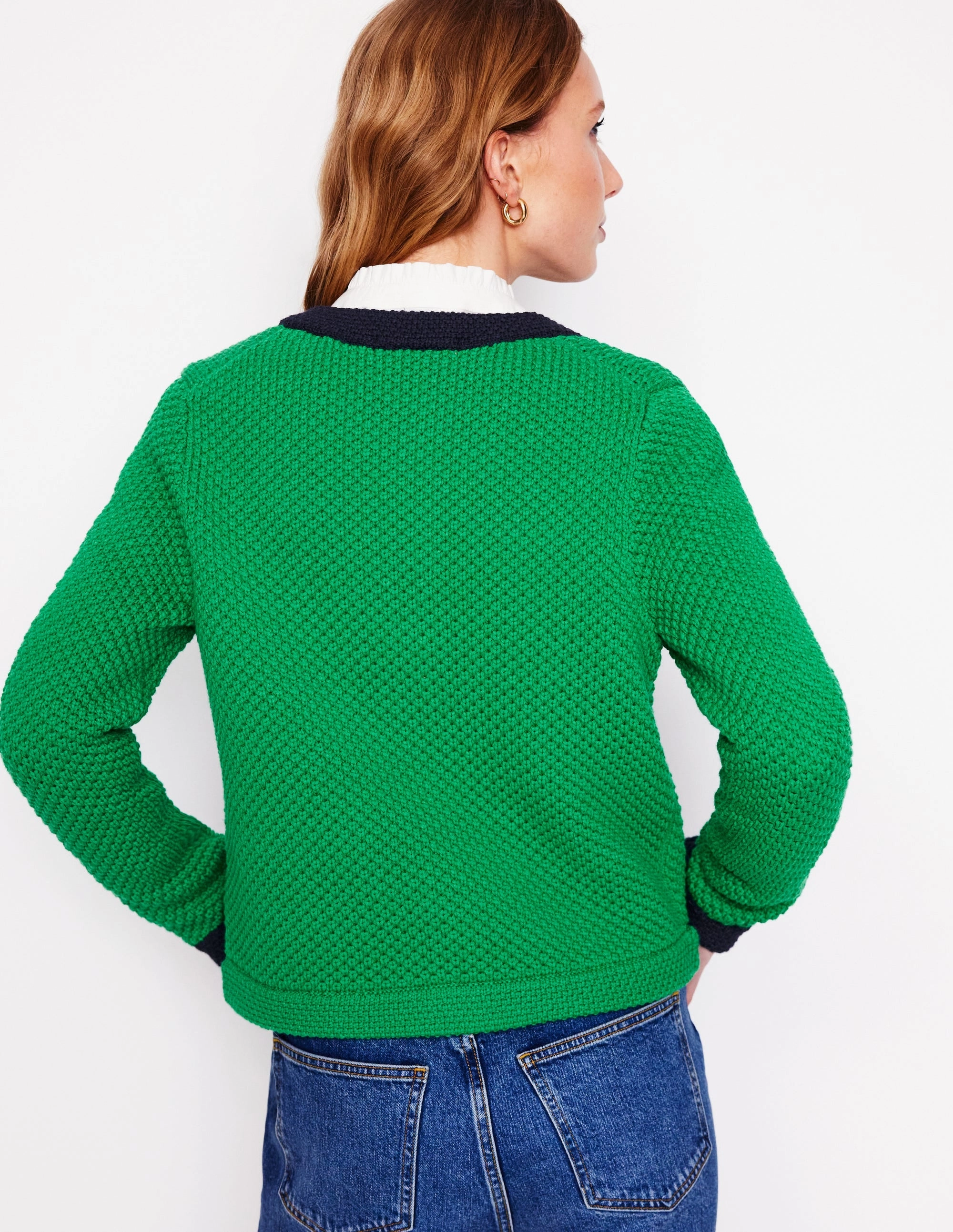 Libby Knitted Jacket-Rich Emerald Modern Comforted Weekend Vibes