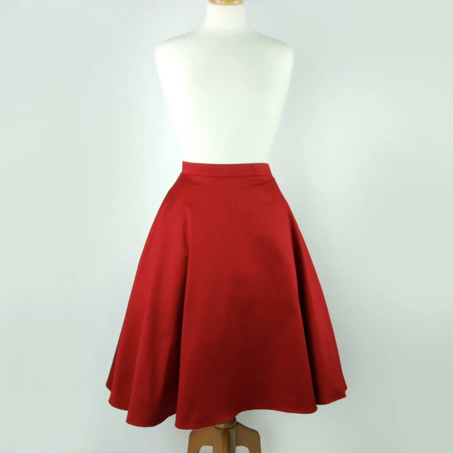 Comfort Mood Rockabilly Red Full  Circle  Skirt #FS-R536