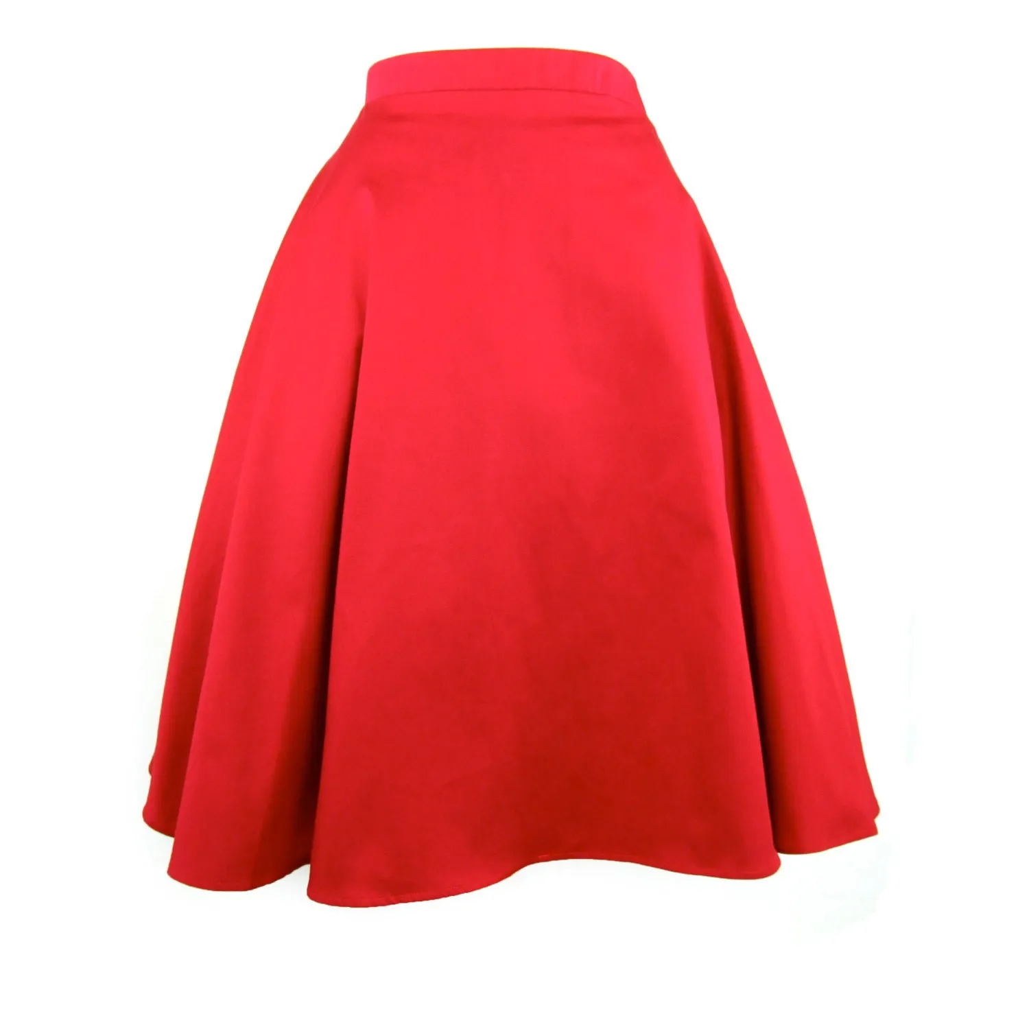 Leg Elongating gentle style Rockabilly Red Full  Circle  Skirt #FS-R536