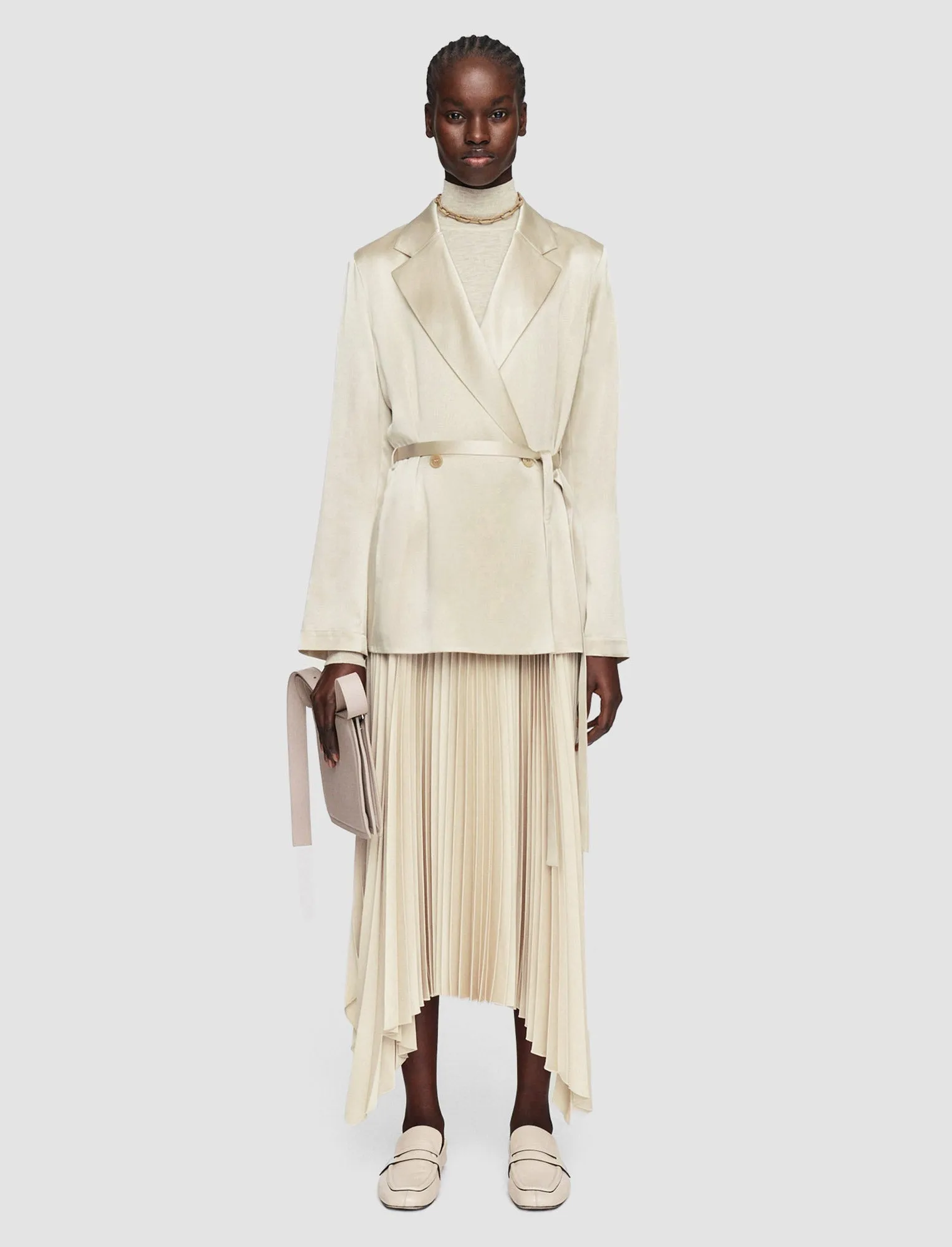 Joubert Silk Satin Jacket Hooded style