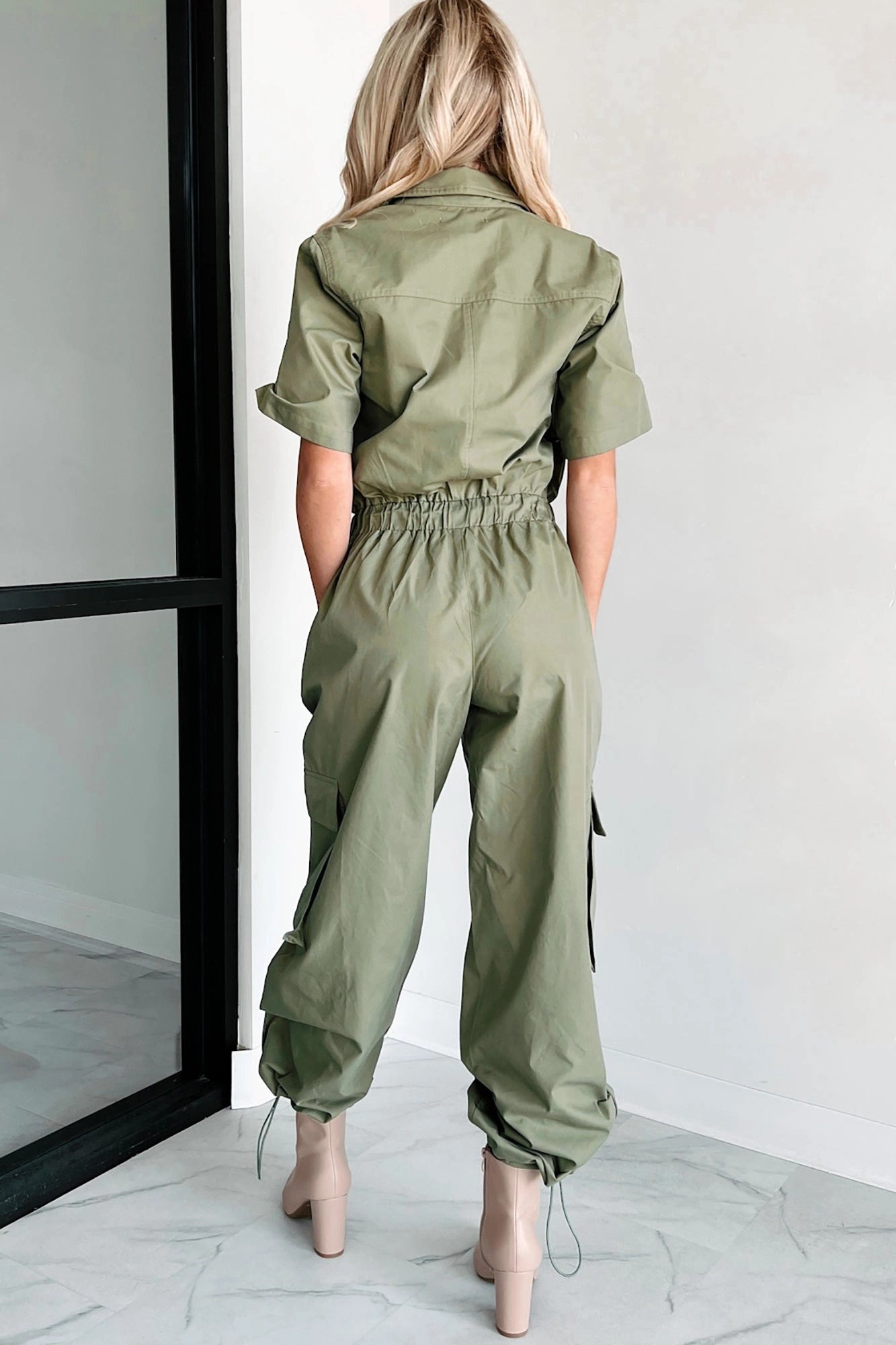 Problem Free Utility Jumpsuit (Olive) Joy Glow Dew Glow