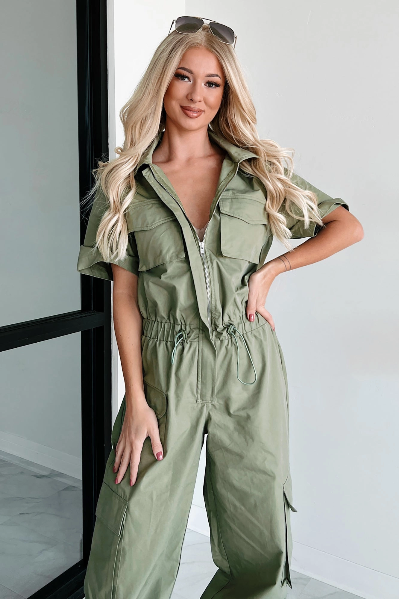 Problem Free Utility Jumpsuit (Olive) Light Blend Quick Layer