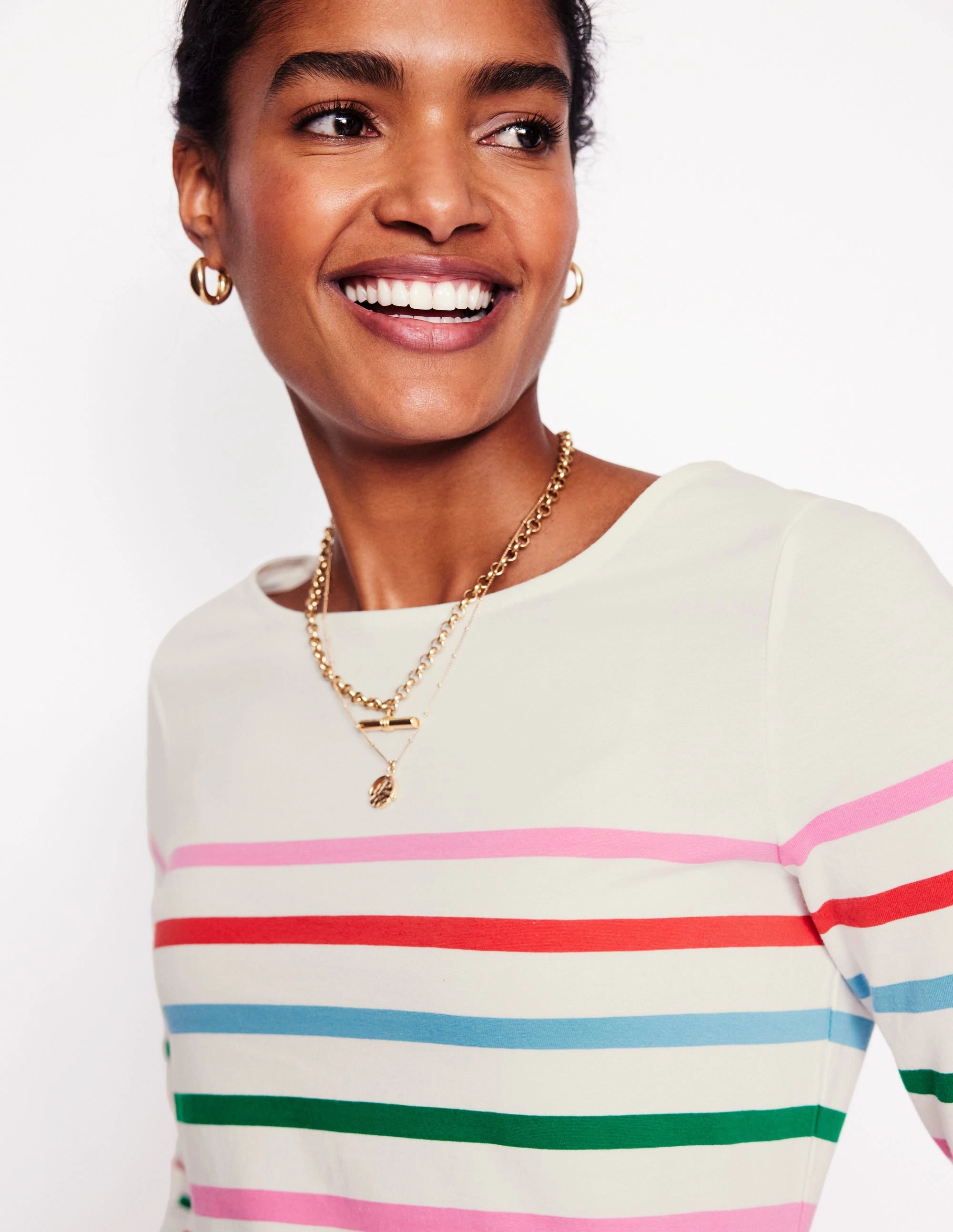 Ella Long Sleeve Breton-Ivory, Multi Placement ReinforcedEdges Eco Friendly Fabric