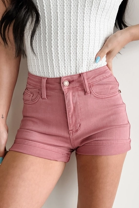 Personalized Luanne High Rise Judy Blue Denim Shorts (Rose)