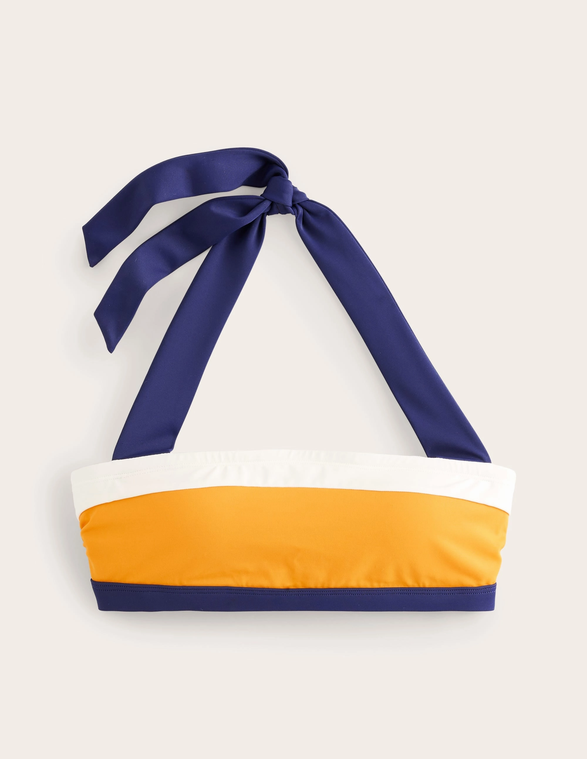 Resort Relaxation Beach Apparel Santorini Bikini Top-Saffron Yellow Colourblock