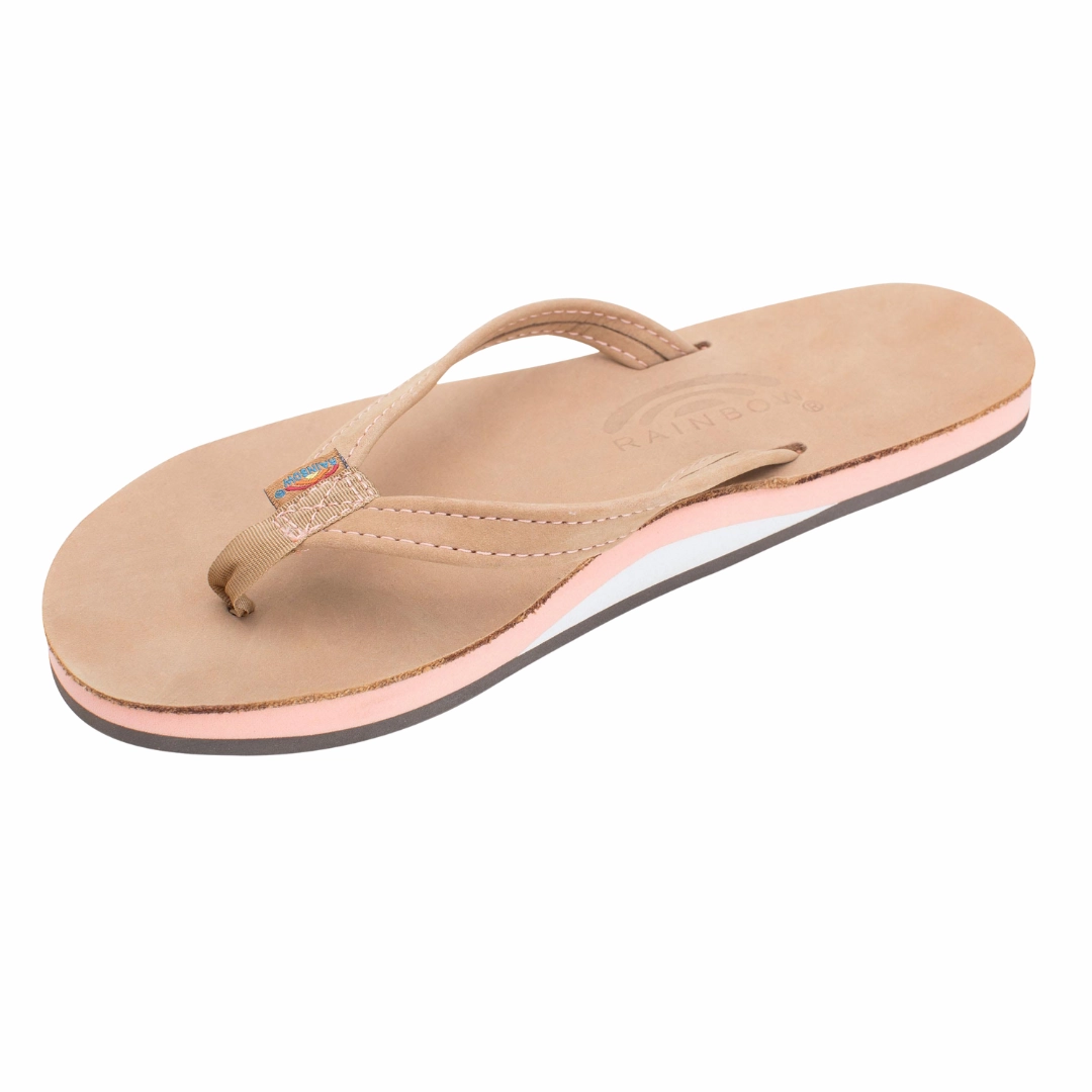 RAINBOW 301ALCM0W/MELN THE TROPICS WMN'S (Wide) Sierra Brown/Melon Leather Strap Sandals