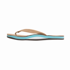 RAINBOW 301ALCMNW/OCEN THE TROPICS WMN'S (Narrow) Sierra Brown/Ocean Leather Strap Sandals