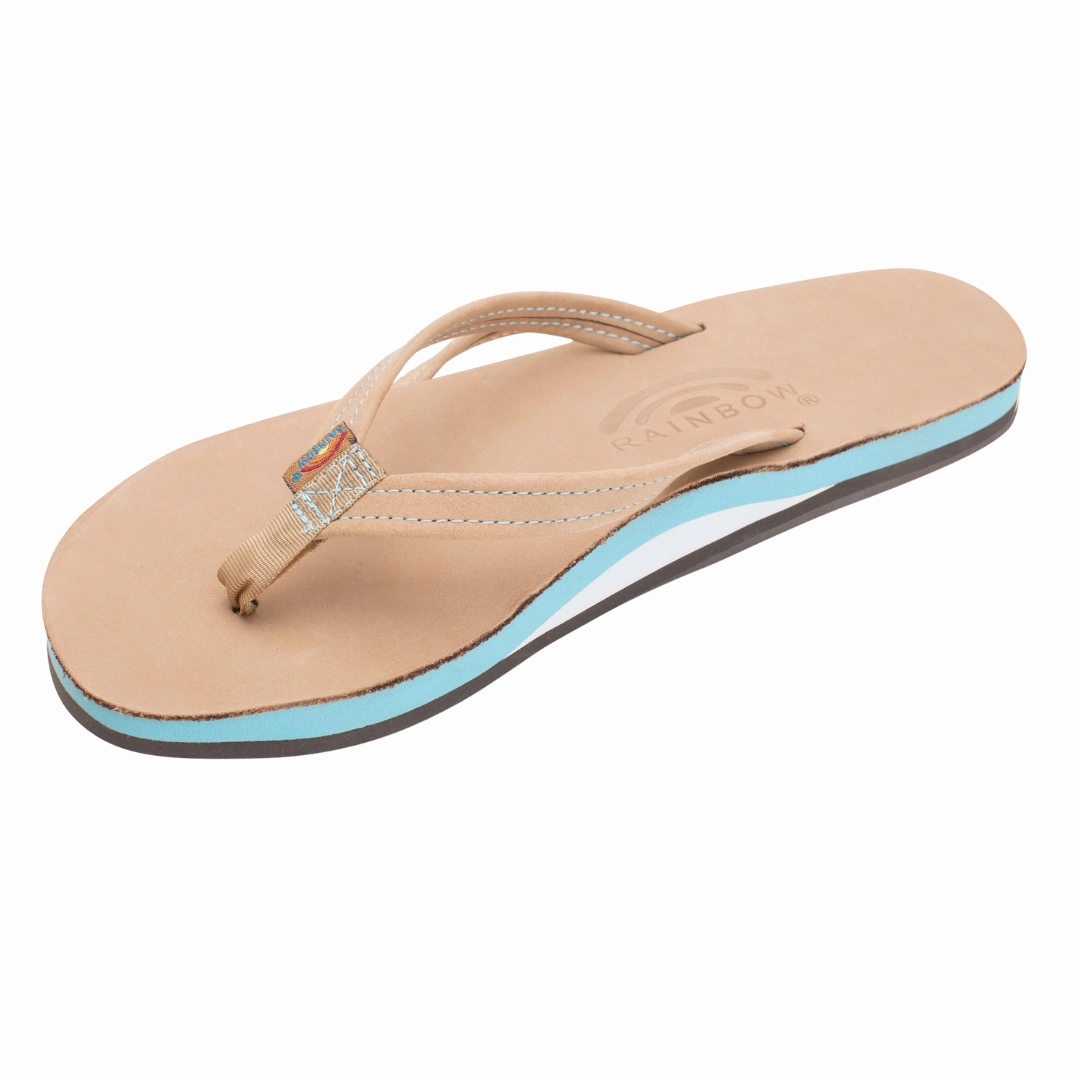 RAINBOW 301ALCMNW/OCEN THE TROPICS WMN'S (Narrow) Sierra Brown/Ocean Leather Strap Sandals