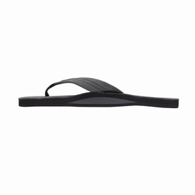 RAINBOW 301ALTS0M/PBLK SINGLE LAYER PREMIER MN'S (Medium) Premier Black Leather Strap Sandals