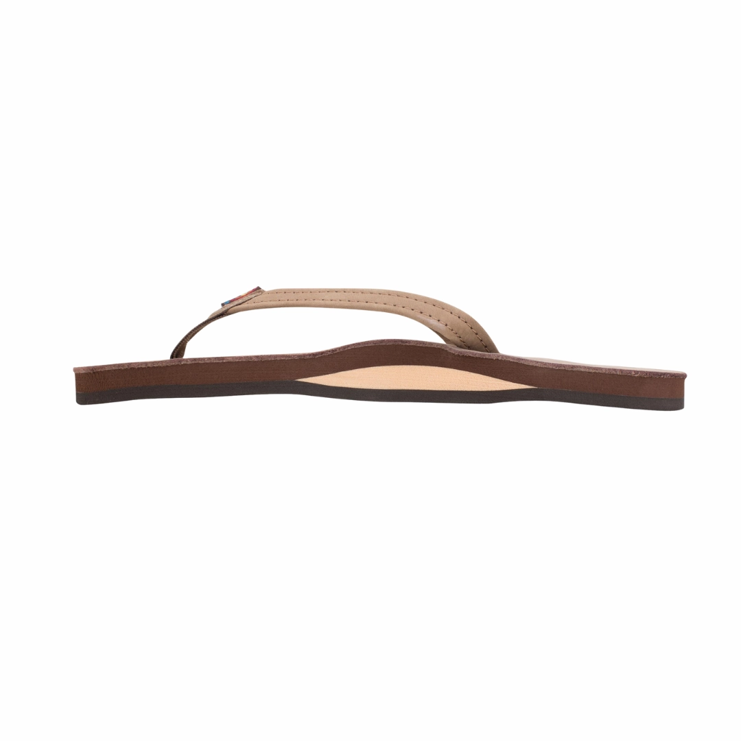 RAINBOW 301ALTSNW/DKBR SINGLE LAYER WMN'S (Medium) Dark Brown Leather Strap Sandals