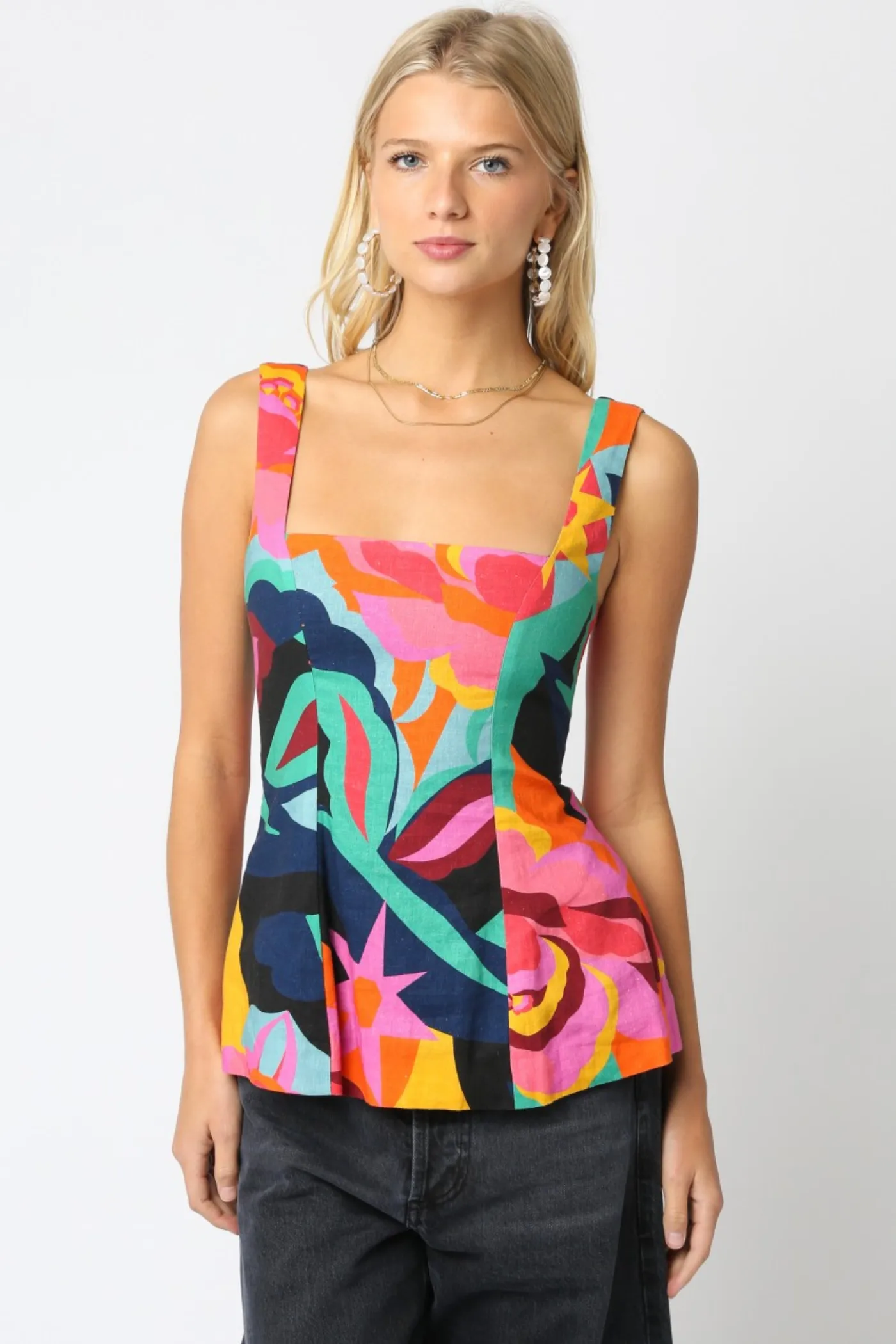 Hidden Zipper Closure ErgonomicSleeves RAIRA MULTI COLORED TOP