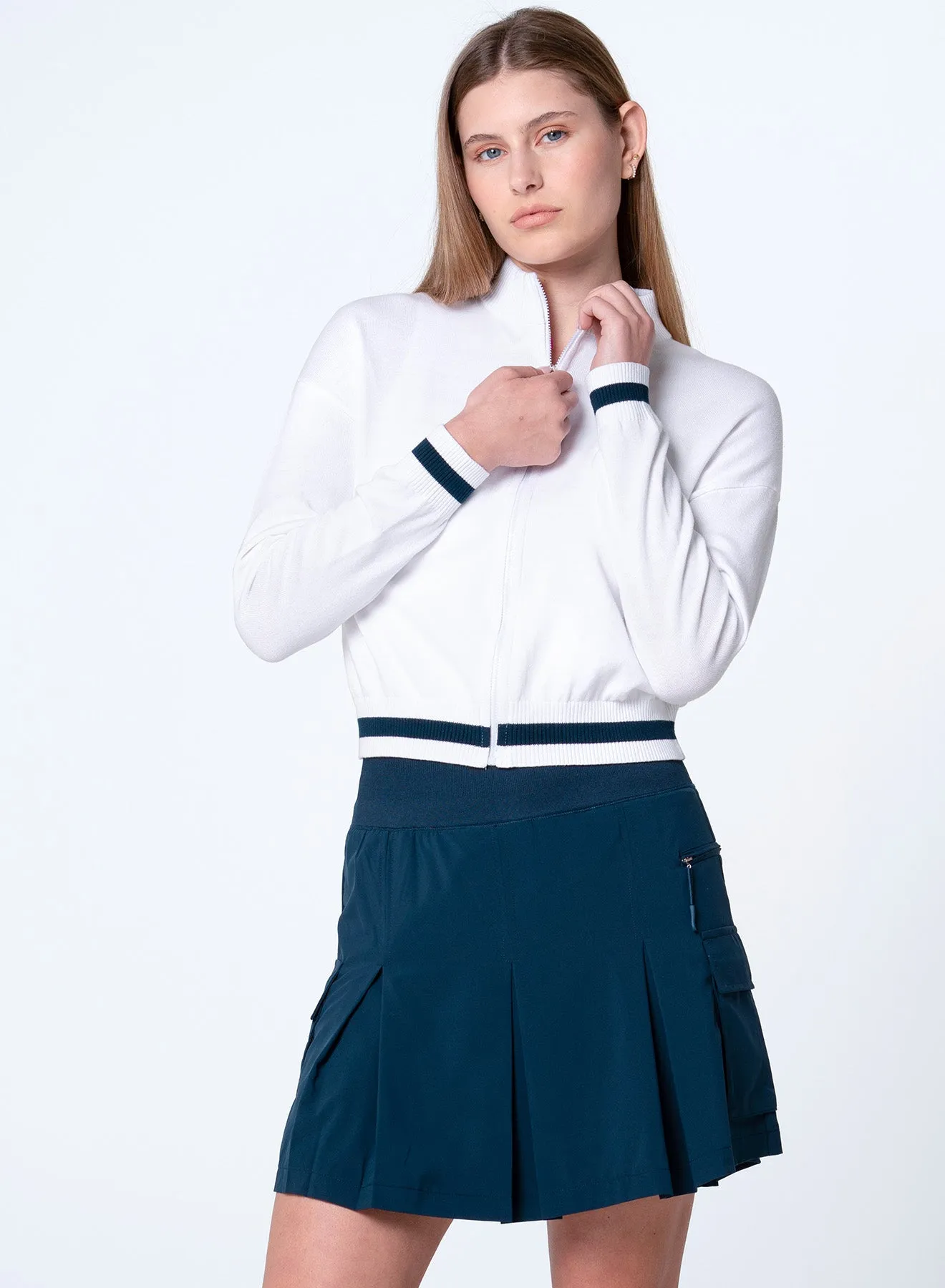 Rally Mock Neck Cardigan AntiStaticLining