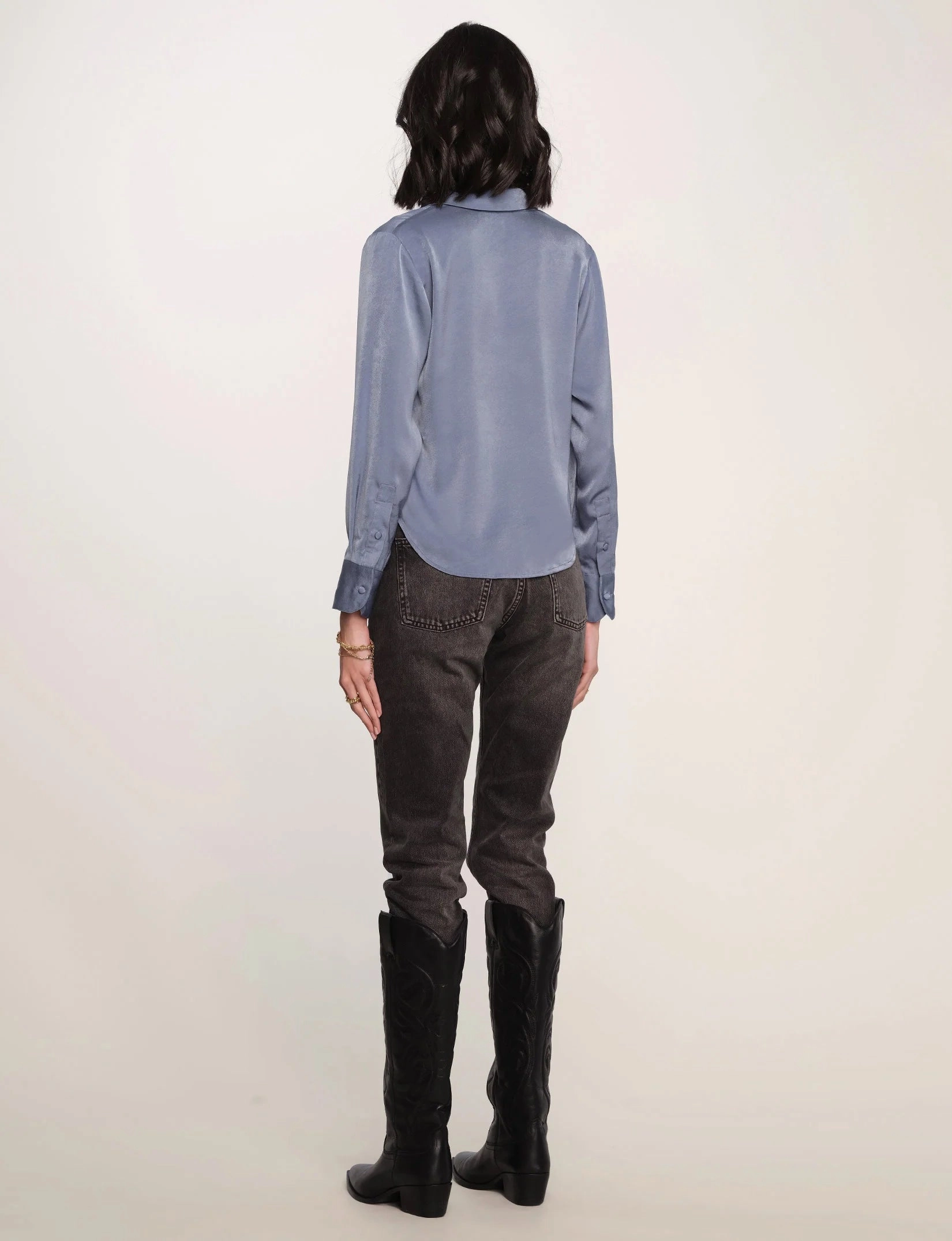 Maika Top in Sea Neutral Tone Stitching