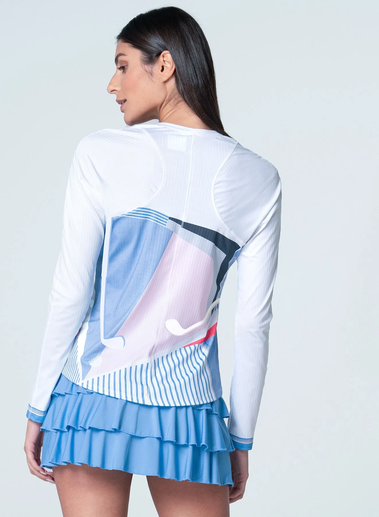 Linen Slice Long Sleeve Double Needle Stitching