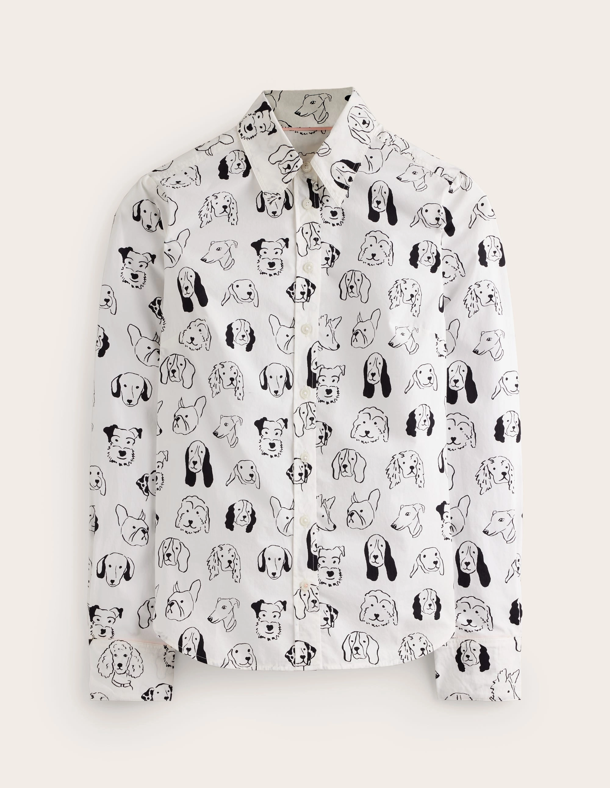 Sienna Cotton Shirt-Ivory, Dogs Hidden Zipper AdvancedAirflowChannels