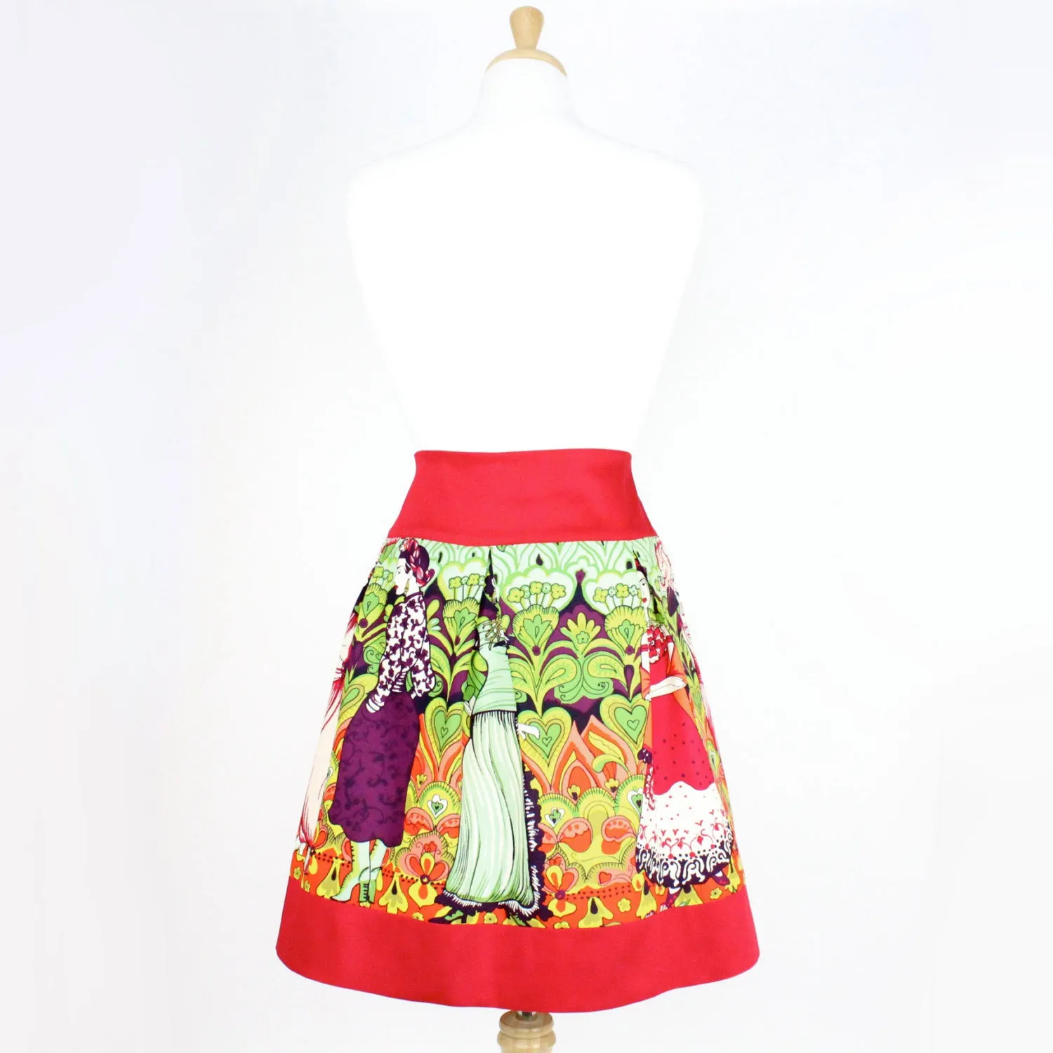 Breathable Performance Wear Red Frida Mexican Vintage Inspired Retro Skirt #S-RS236